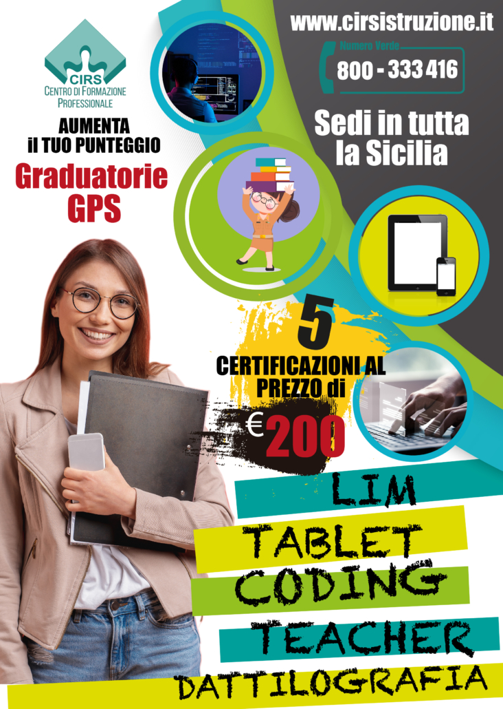 AGGIORNAMENTO GRADUATORIE GPS DOCENTI C.I.R.S. Onlus Centro di